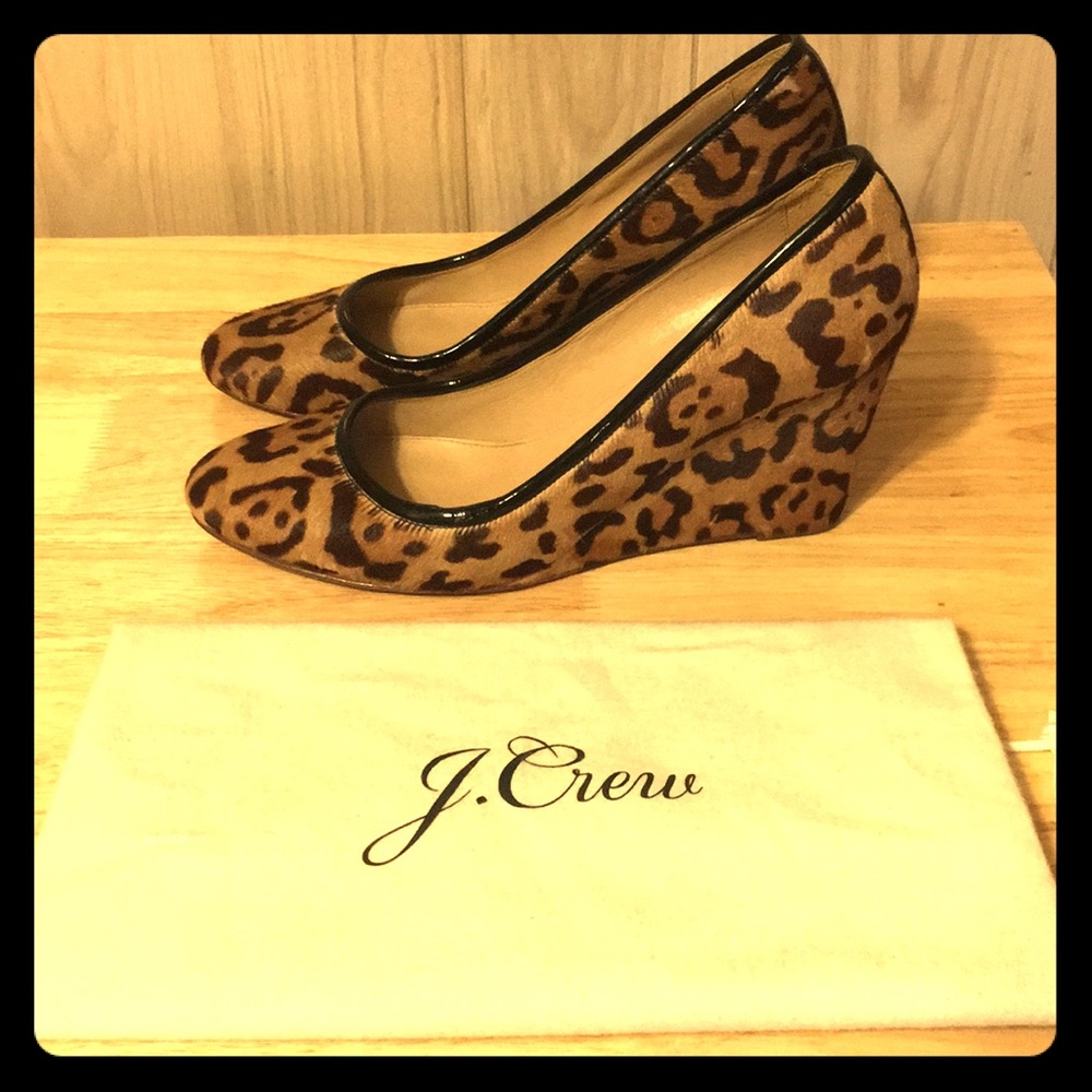 J.Crew Italian calf hair Martina wedges